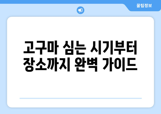 고구마 재배 | 파종부터 수확까지의 모든 단계 안내