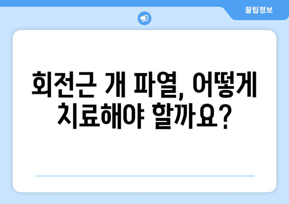 회전근 개 파열의 치료법 | 무엇을 선택해야 할까?