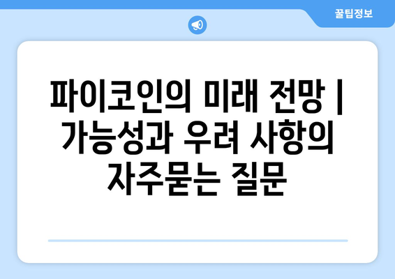 파이코인의 미래 전망 | 가능성과 우려 사항