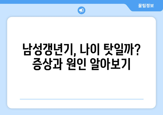 남성갱년기의 증상, 원인, 자가진단, 치료법 완벽 가이드