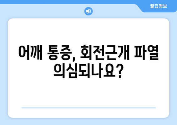 어깨 회전근개파열 딜레마 | 증상, 수술 필요성