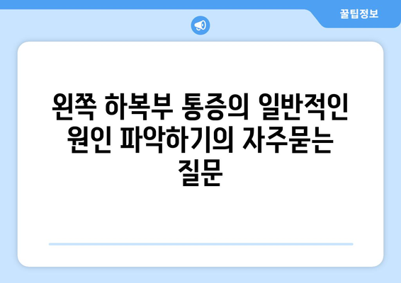 왼쪽 하복부 통증의 일반적인 원인 파악하기