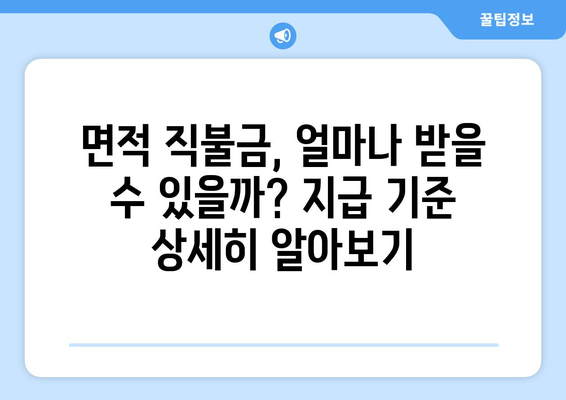 면적 직불금 한눈에 | 자격 요건, 지급 기준, 신청 방법