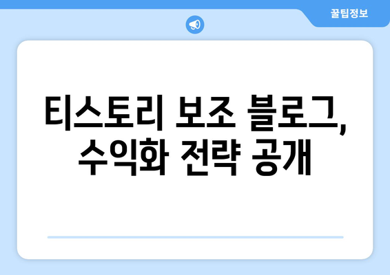 티스토리 보조 블로그 수익화 경험기