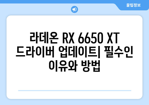 라데온 RX 6650 XT 드라이버 | 업데이트 및 다운로드