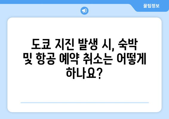 일본 도쿄 지진 대처 가이드 | 취소 및 위약금 안내