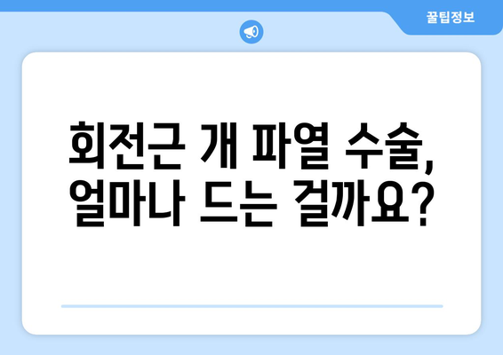 회전근 개 파열 수술 비용 안내