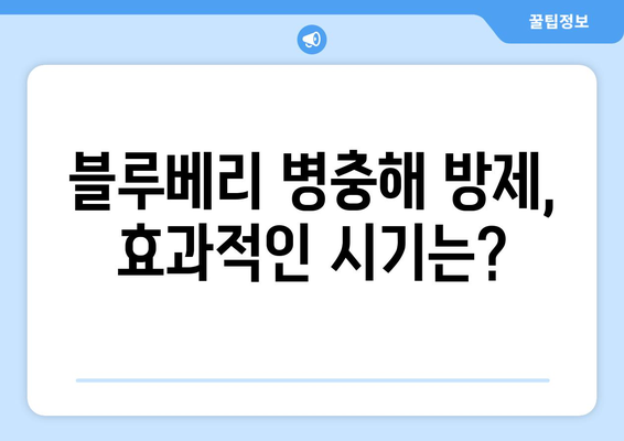 블루베리 병충해 방제 시기 파악