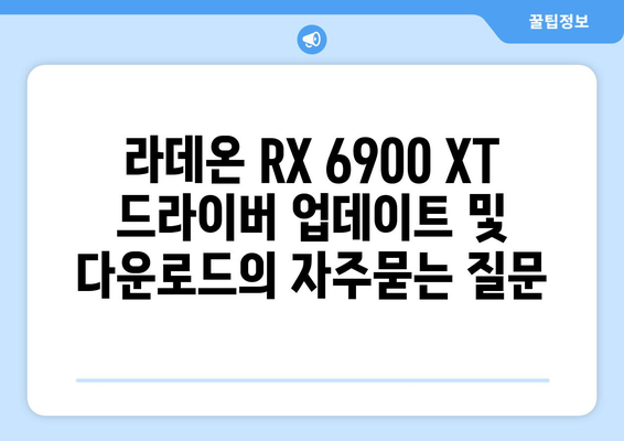 라데온 RX 6900 XT 드라이버 업데이트 및 다운로드