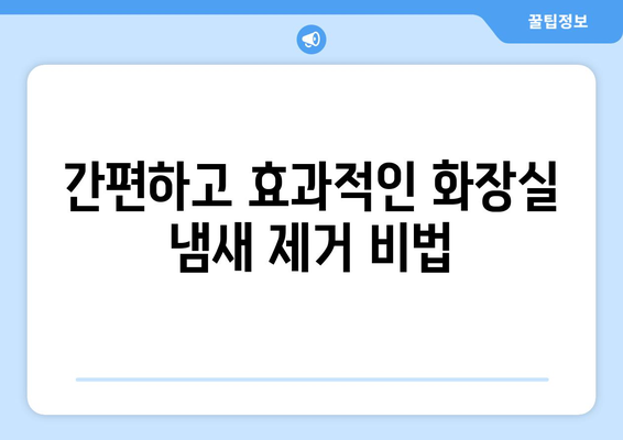 화장실 냄새 제거 | 악취 없는 공간을 위한 완벽한 방법