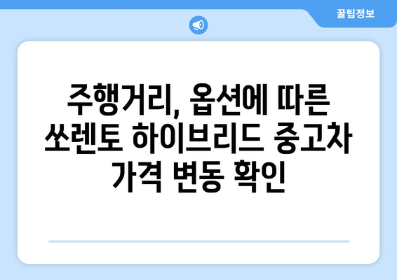 쏘렌토 하이브리드 중고차 가격 | 2020년식부터 최신 정보