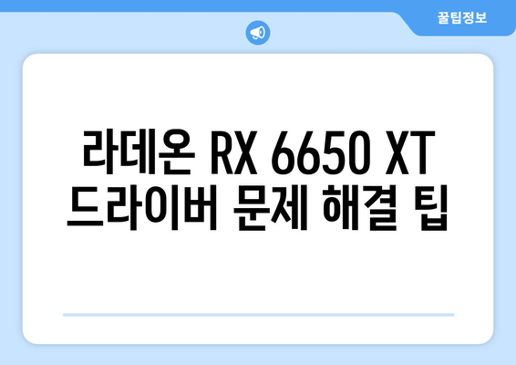 라데온 RX 6650 XT 드라이버 | 업데이트 및 다운로드