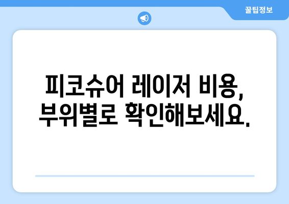 피코슈어 레이저 비용 안내서