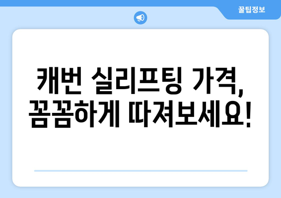 캐번 실리프팅 비용 안내 | 정확한 가격 확인