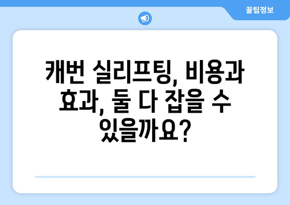 캐번 실리프팅 비용 안내 | 정확한 가격 확인