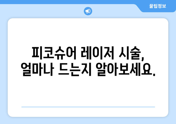 피코슈어 레이저 비용 안내서