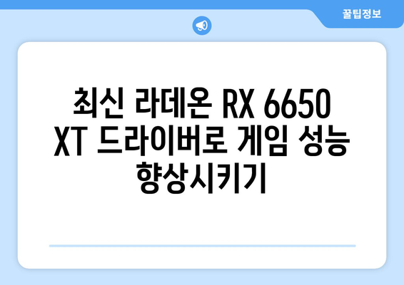 라데온 RX 6650 XT 드라이버 | 업데이트 및 다운로드