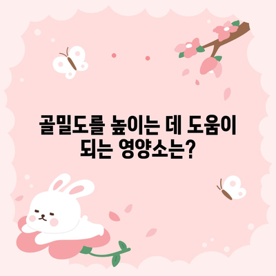 골밀도를 증진시키는 뼈 건강을 위한 식단