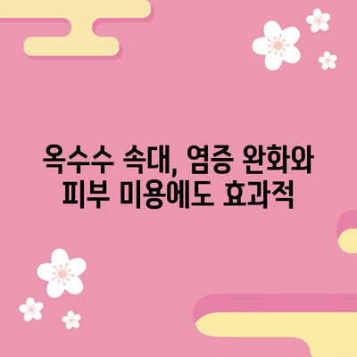 옥수수 속대를 활용한 천연 건강 마법