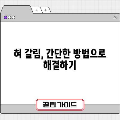 혀 갈림 원인과 실용적인 해결책