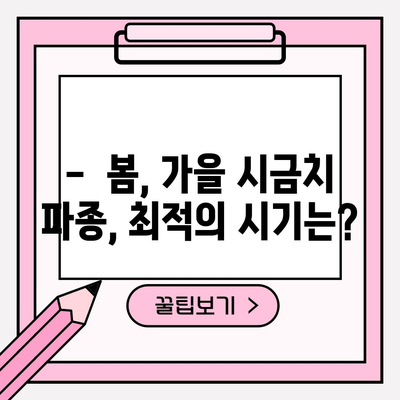 시금치 파종시기 | 중부·남부 지역별 안내