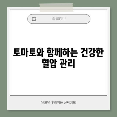 토마토의 놀라운 고혈압 예방 효능 | 7가지 혜택 탐구