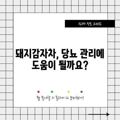 돼지감자차의 당뇨 및 다이어트 개선 효능