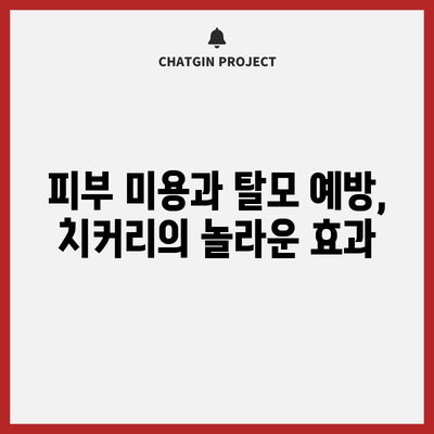 치커리의 효능 9가지 | 발모부터 당뇨까지