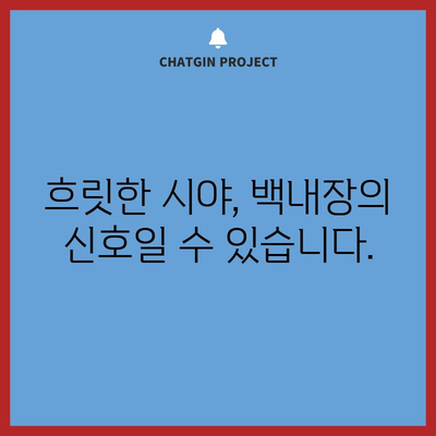 백내장 정복하기 | 증상, 원인, 수술 후 시력 회복 기간 알아보기