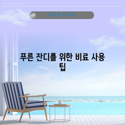 생생한 잔디를 위한 비료 시기와 방법