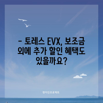 토레스 evx 가격 및 보조금 자세히 알아보기