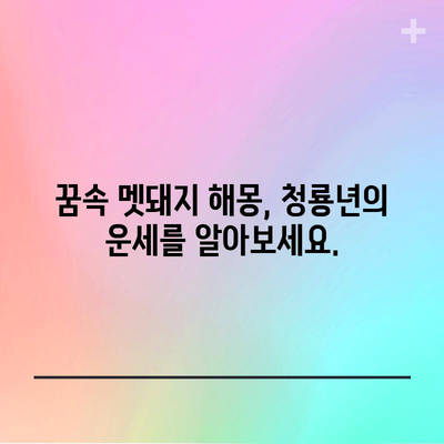 멧돼지 꿈해몽 | 청룡년 해석