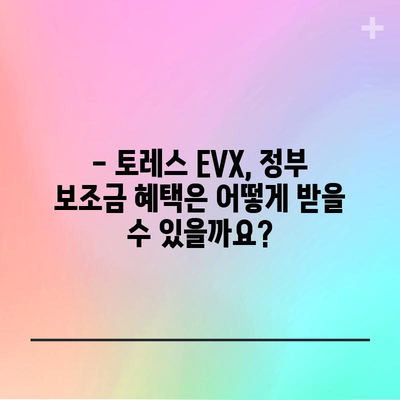 토레스 evx 가격 및 보조금 자세히 알아보기