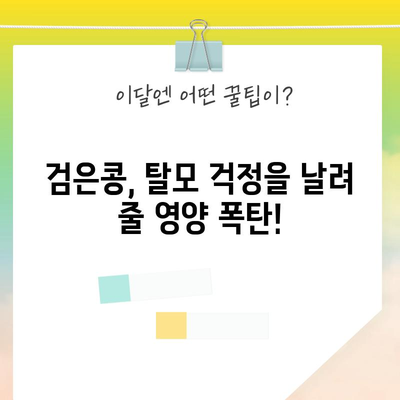 검은콩의 탈모 대적 마법 | 놀라운 이점