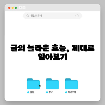 남성 건강을 위한 굴의 강력한 효능과 섭취 방법