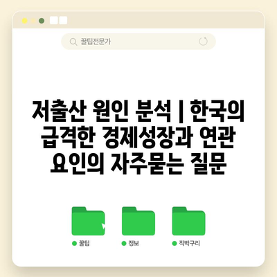 저출산 원인 분석 | 한국의 급격한 경제성장과 연관 요인