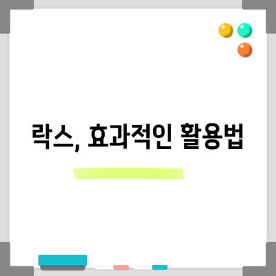 락스 스캔들 | 사용법과 주의사항