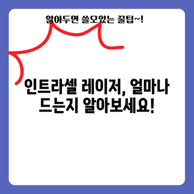 인트라셀 레이저 비용 가이드 | 예산 관리