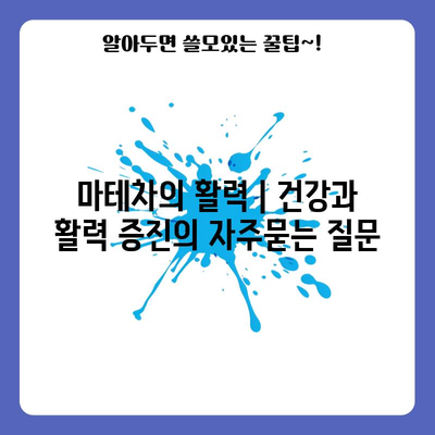 마테차의 활력 | 건강과 활력 증진