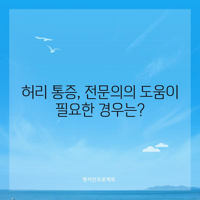 허리 끊어진 듯한 통증 이해하기 | 원인과 치료 옵션
