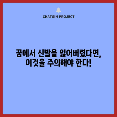 신발 분실 꿈 해몽 | 삶의 여정에서 빗나가거나?