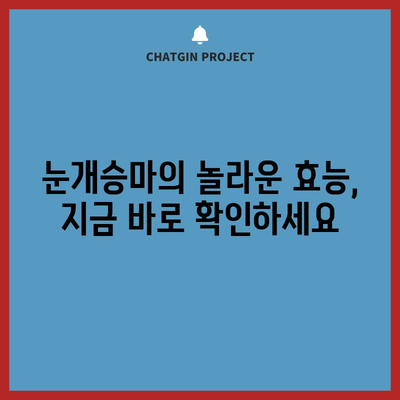 눈개승마의 강력한 효능 | 성인병 예방의 천연 방어선