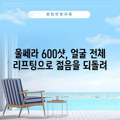 울쎄라 600샷 | 최상의 안면 리프팅 결과