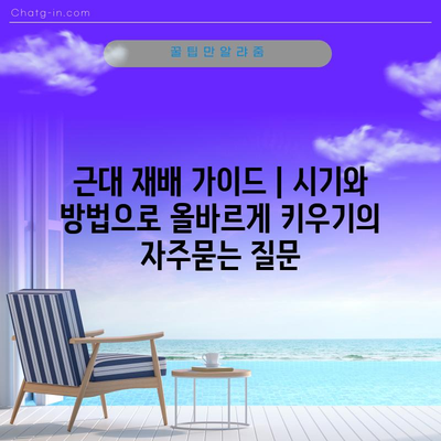 근대 재배 가이드 | 시기와 방법으로 올바르게 키우기