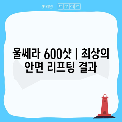 울쎄라 600샷 | 최상의 안면 리프팅 결과