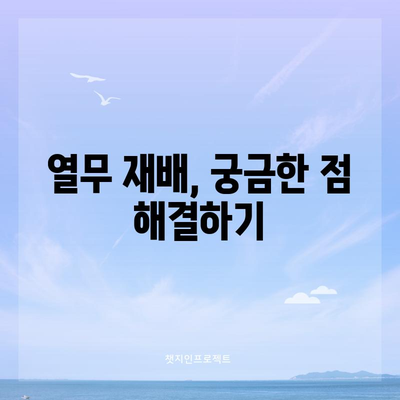 열무 재배 | 파종부터 수확까지 알아야 할 모든 것