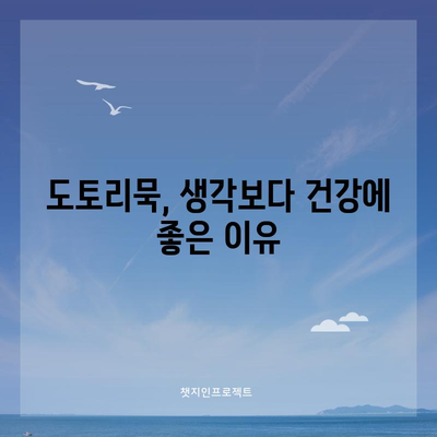 도토리묵의 숨겨진 건강상 이점 발견