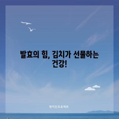 김치 | 건강한 장 건강과 질병 예방을 위한 발효 채소