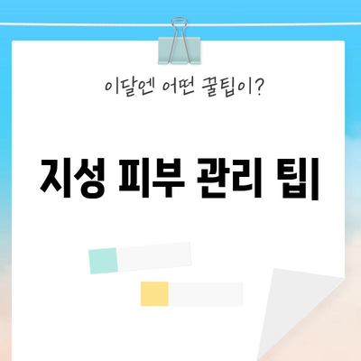 지성 피부 효과적인 관리 팁