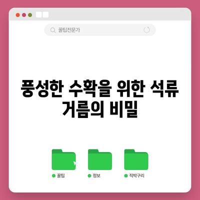 석류 거름의 효과적인 방법 | 생존의 필수 요인